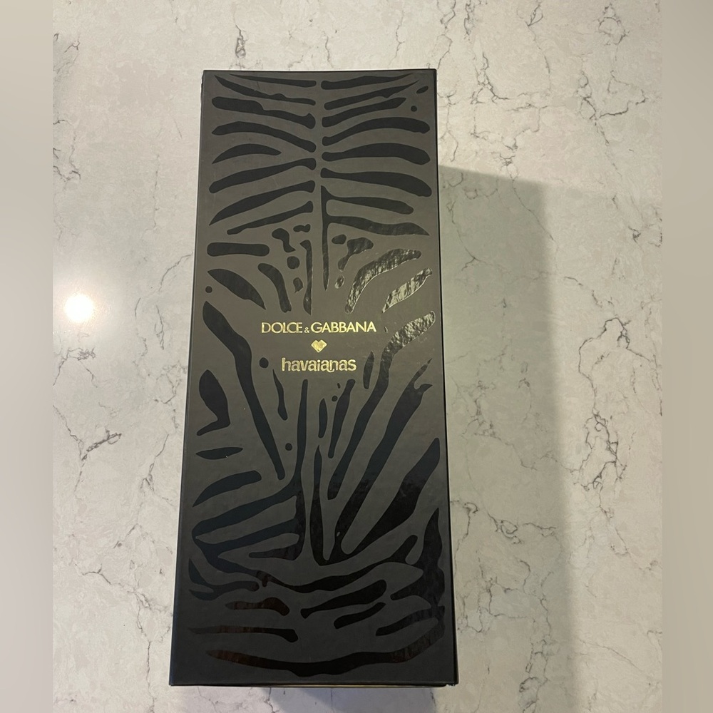 Brand New Dolce & Gabbana Havaianas Zebra Flip Flop Sandals Size 6 Women 5 Men